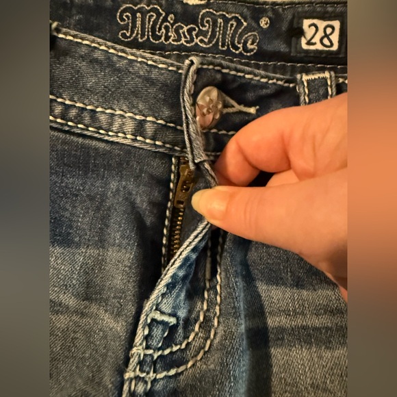 Miss Me Standard Boot bootcut jeans women's size 28 bling rhinestones - Picture 7 of 11